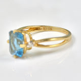 Ellibelle Jewellery TOPAZ & DIAMOND 9CT GOLD SOLITAIRE RING