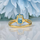 Ellibelle Jewellery TOPAZ & DIAMOND 9CT GOLD SOLITAIRE RING