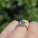 Ellibelle Jewellery TOPAZ & DIAMOND 9CT GOLD SOLITAIRE RING