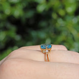 Ellibelle Jewellery TOPAZ & DIAMOND 9CT GOLD SOLITAIRE RING