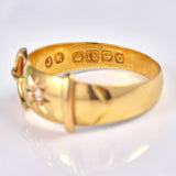 Ellibelle Jewellery Victorian 18ct Gold & Diamond Buckle Ring
