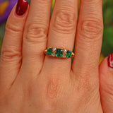 Ellibelle Jewellery VICTORIAN EMERALD GREEN PASTE & DIAMOND 18CT GOLD RING