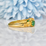 Ellibelle Jewellery VICTORIAN EMERALD GREEN PASTE & DIAMOND 18CT GOLD RING