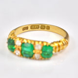 Ellibelle Jewellery VICTORIAN EMERALD GREEN PASTE & DIAMOND 18CT GOLD RING