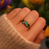 Ellibelle Jewellery VICTORIAN EMERALD GREEN PASTE & DIAMOND 18CT GOLD RING