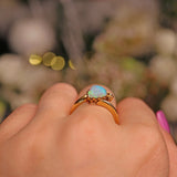 Ellibelle Jewellery VICTORIAN OPAL & DIAMOND GOLD HEART RING