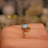 Ellibelle Jewellery VICTORIAN OPAL & DIAMOND GOLD HEART RING