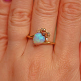 Ellibelle Jewellery VICTORIAN OPAL & DIAMOND GOLD HEART RING