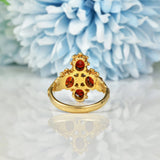 Ellibelle Jewellery VICTORIAN STYLE GARNET 9CT GOLD DRESS RING