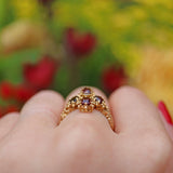 Ellibelle Jewellery VICTORIAN STYLE GARNET 9CT GOLD DRESS RING