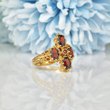 Ellibelle Jewellery VICTORIAN STYLE GARNET 9CT GOLD DRESS RING
