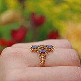 Ellibelle Jewellery VICTORIAN STYLE GARNET 9CT GOLD DRESS RING