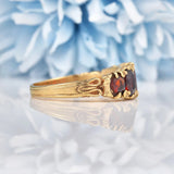 Ellibelle Jewellery Victorian Style Garnet 9ct Gold Five Stone Ring