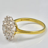 VINTAGE 1.00CT DIAMOND 18CT GOLD CLUSTER DRESS RING