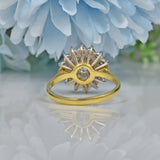 VINTAGE 1.00CT DIAMOND 18CT GOLD CLUSTER DRESS RING