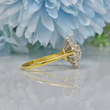 VINTAGE 1.00CT DIAMOND 18CT GOLD CLUSTER DRESS RING
