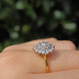 VINTAGE 1.00CT DIAMOND 18CT GOLD CLUSTER DRESS RING
