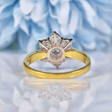 Ellibelle Jewellery Vintage 1 Carat Diamond 18ct Gold Daisy Cluster Ring