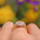 Ellibelle Jewellery Vintage 1 Carat Diamond 18ct Gold Daisy Cluster Ring