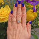 Ellibelle Jewellery Vintage 1 Carat Diamond 18ct Gold Daisy Cluster Ring