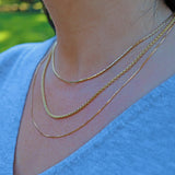 Ellibelle Jewellery VINTAGE 18CT GOLD BOX-LINK NECK CHAIN (20")