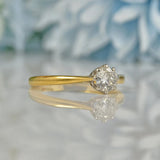 Ellibelle Jewellery VINTAGE 18CT GOLD & PLATINUM DIAMOND SOLITAIRE RING
