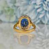 Ellibelle Jewellery VINTAGE 18CT GOLD SAPPHIRE & DIAMOND CLUSTER RING