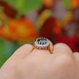 Ellibelle Jewellery VINTAGE 18CT GOLD SAPPHIRE & DIAMOND CLUSTER RING