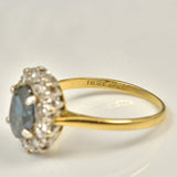 Ellibelle Jewellery VINTAGE 18CT GOLD SAPPHIRE & DIAMOND CLUSTER RING