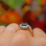 Ellibelle Jewellery VINTAGE 18CT GOLD SAPPHIRE & DIAMOND CLUSTER RING