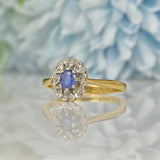Ellibelle Jewellery VINTAGE 18CT GOLD SAPPHIRE & DIAMOND CLUSTER RING