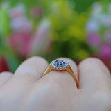 Ellibelle Jewellery VINTAGE 18CT GOLD SAPPHIRE & DIAMOND CLUSTER RING
