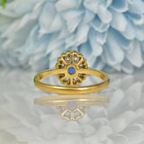 Ellibelle Jewellery VINTAGE 18CT GOLD SAPPHIRE & DIAMOND CLUSTER RING