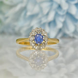 Ellibelle Jewellery VINTAGE 18CT GOLD SAPPHIRE & DIAMOND CLUSTER RING