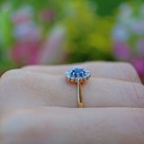Ellibelle Jewellery VINTAGE 18CT GOLD SAPPHIRE & DIAMOND CLUSTER RING
