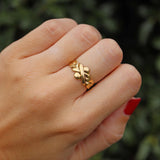 Ellibelle Jewellery Vintage 18ct Yellow Gold Four-Piece Puzzle Ring
