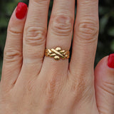 Ellibelle Jewellery Vintage 18ct Yellow Gold Four-Piece Puzzle Ring