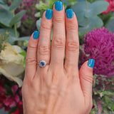 Ellibelle Jewellery Vintage 1940s Natural Sapphire & Diamond Cluster Ring
