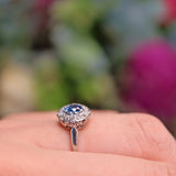 Ellibelle Jewellery Vintage 1940s Natural Sapphire & Diamond Cluster Ring
