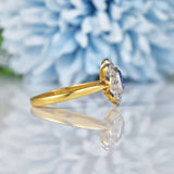 Ellibelle Jewellery Vintage 1950s Blue Sapphire 18ct Gold Daisy Cluster Ring