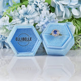 Ellibelle Jewellery Vintage 1950s Blue Sapphire 18ct Gold Daisy Cluster Ring