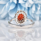 Ellibelle Jewellery Vintage 1950s Garnet & Diamond White Gold Cluster Ring