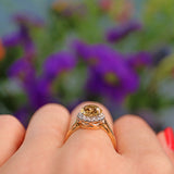 Ellibelle Jewellery Vintage 1960s Citrine & Diamond 18ct Gold Cluster Ring