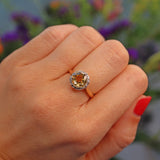 Ellibelle Jewellery Vintage 1960s Citrine & Diamond 18ct Gold Cluster Ring