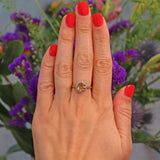 Ellibelle Jewellery Vintage 1960s Citrine & Diamond 18ct Gold Cluster Ring