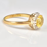 Ellibelle Jewellery Vintage 1960s Citrine & Diamond 18ct Gold Cluster Ring