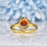 Ellibelle Jewellery Vintage 1960s Garnet & Diamond 18ct Gold Cluster Ring