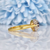 Ellibelle Jewellery Vintage 1960s Garnet & Diamond 18ct Gold Cluster Ring