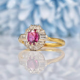 Ellibelle Jewellery Vintage 1960s Ruby & Diamond 18ct Gold Cluster Ring