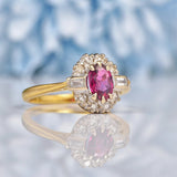 Ellibelle Jewellery Vintage 1960s Ruby & Diamond 18ct Gold Cluster Ring